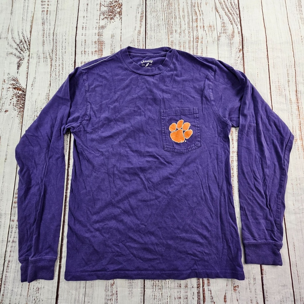 Clemson Tigers Purple Long Sleeve Pocket T-Shirt Adult S - Picture 2 of 9